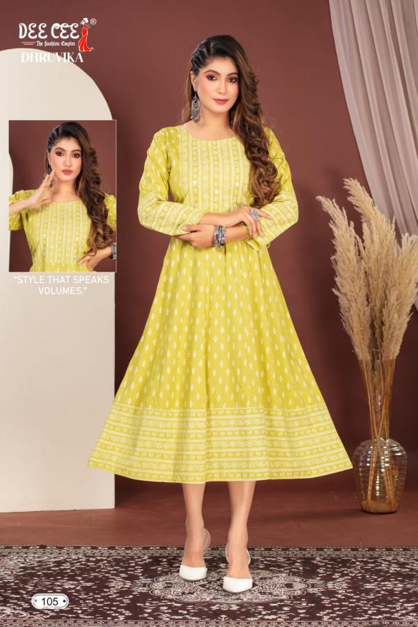 Deecee Dhruvika Flared Printed Rayon Anarkali Kurtis Collection